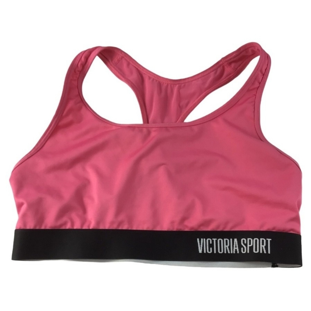 Victoria Sport Pink Racerback Sports Bra Logo Band Small Activewear‎